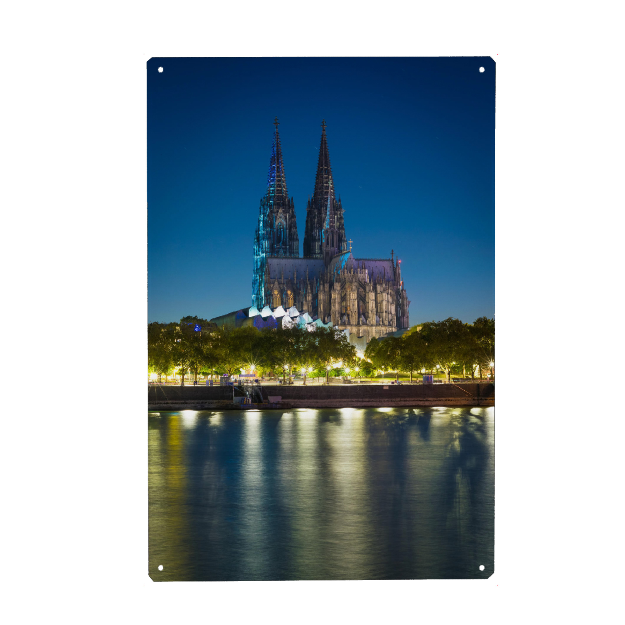 Metall Poster "Kölner Nacht" artboxONE - Städte / Köln - Stadt,Rhein,Köln - Blechschild