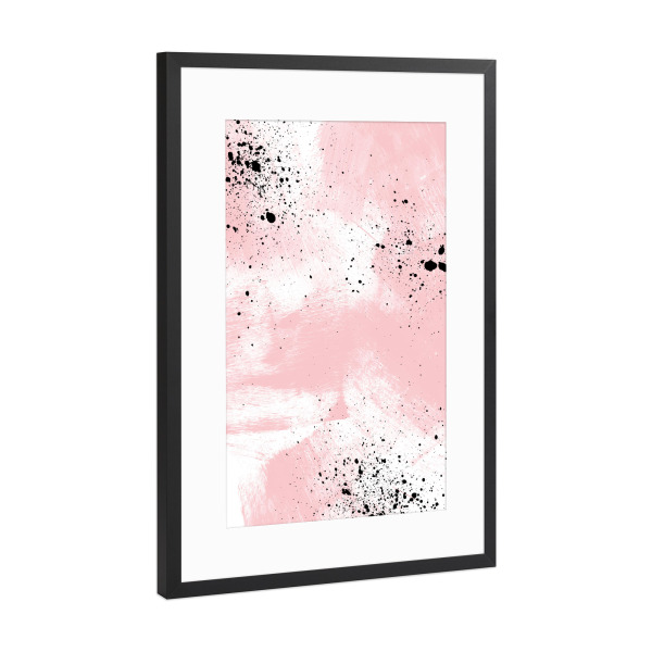 Poster mit Rahmen Schwarz (Metallic) "Ink on Pink - In the Middle" artboxONE - Abstrakt - Abstrakt,Wasserfarbe