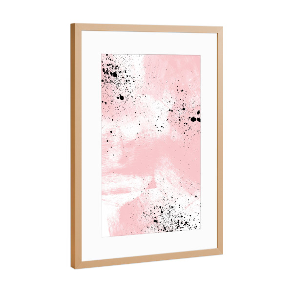 Poster mit Rahmen Kupfer "Ink on Pink - In the Middle" artboxONE - Abstrakt - Abstrakt,Wasserfarbe