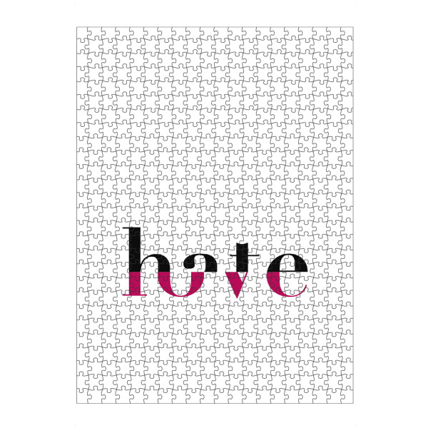 artboxONE Puzzle "Love Hate typography quote" artboxONE - Liebe - Emotions,Hate,Love,Feelings - Bild emotions