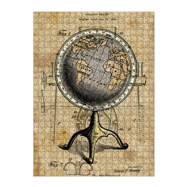 artboxONE Puzzle "Viktorianisch Globus" artboxONE - Reise - Erde,Geografie,Retro,Vintage,Patent,Steampunk,Globus - Bild erde