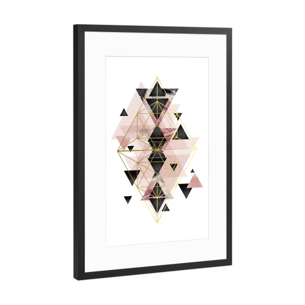 Poster mit Rahmen Schwarz (Metallic) "Geometric Precision" artboxONE - Abstrakt,Geometrie - Geometry,Triangle,Abstract