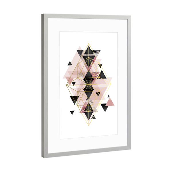 Poster mit Rahmen Silber "Geometric Precision" artboxONE - Abstrakt,Geometrie - Geometry,Triangle,Abstract