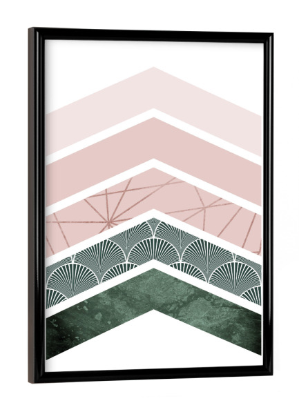 Poster mit schwarzem Rahmen "Scandinave Chevrons" artboxONE - Abstrakt,Geometrie - Chevrons,Arrows,Geometry,Geometric
