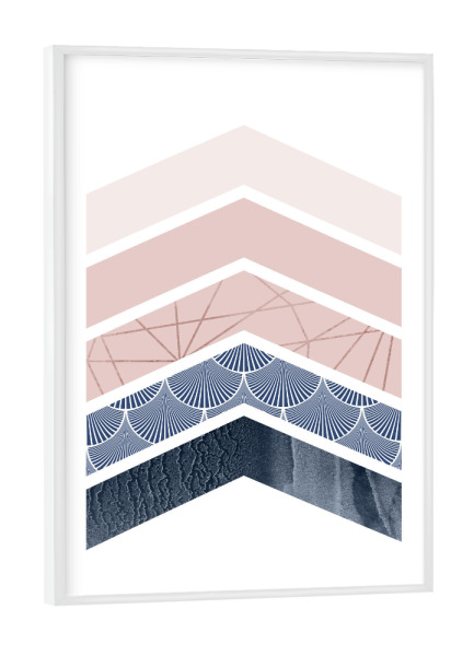 Poster mit weißem Rahmen "Chevrons" artboxONE - Abstrakt,Geometrie - Geometry,Geometric,Chevron
