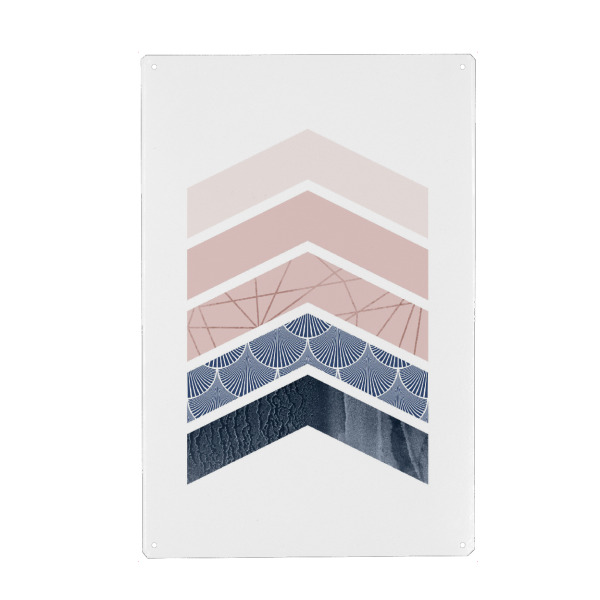 Metall Poster "Chevrons" artboxONE - Abstrakt,Geometrie - Geometry,Geometric,Chevron - Blechschild