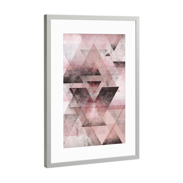 Poster mit Rahmen Silber "Blush Pink Geo" artboxONE - Abstrakt,Geometrie - Triangle,Geometry,Geometric,Abstract
