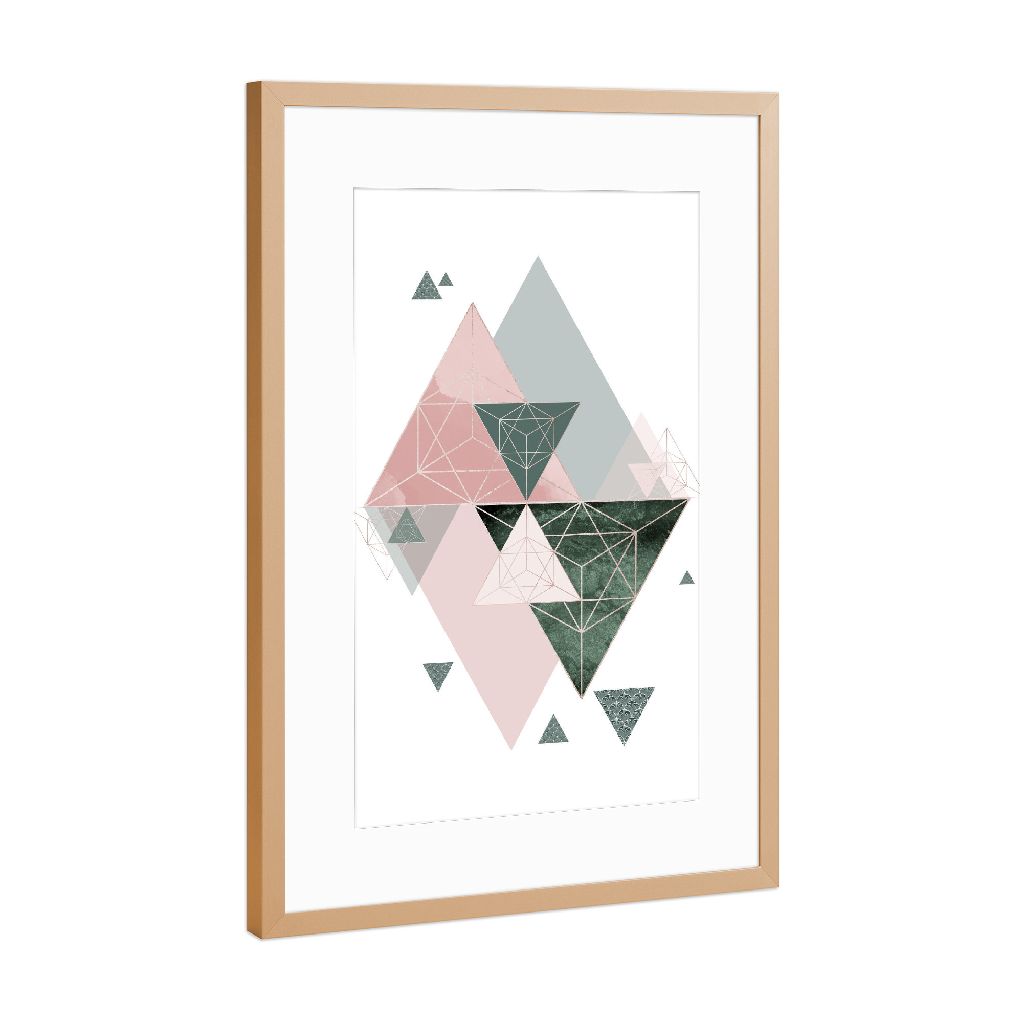 Poster mit Rahmen Kupfer "Geometric Purity" artboxONE - Abstrakt,Geometrie - Geometric,Geo,Triangles