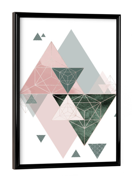 Poster mit schwarzem Rahmen "Geometric Purity" artboxONE - Abstrakt,Geometrie - Geometric,Geo,Triangles