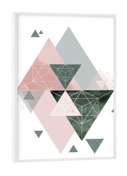 Poster mit weißem Rahmen "Geometric Purity" artboxONE - Abstrakt,Geometrie - Geometric,Geo,Triangles
