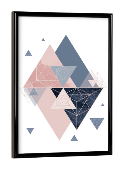 Poster mit schwarzem Rahmen "Geometric Reflection" artboxONE - Abstrakt,Geometrie - Triangle,Geometry,Geometric,Abstract