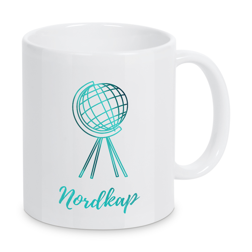 Tasse "Nordkap Polarlichter Globus" artboxONE - Natur,Reise,Architektur