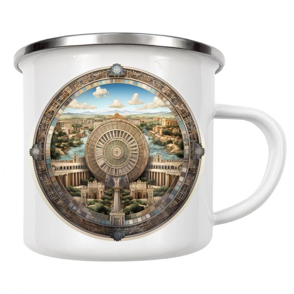 Emaille Tasse "Zivilisationen – Babylon" artboxONE - Städte,Abstrakt,Architektur