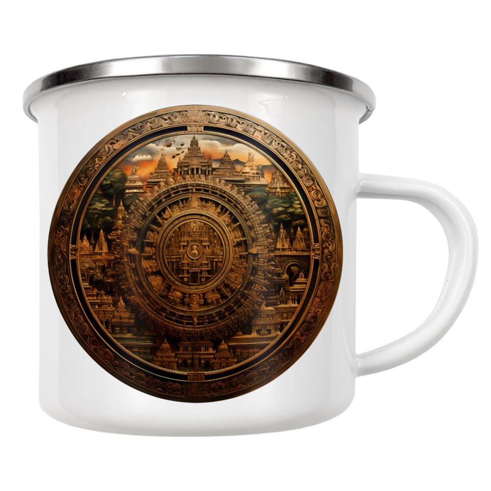 Emaille Tasse "Zivilisationen – Preah" artboxONE - Städte,Abstrakt,Architektur