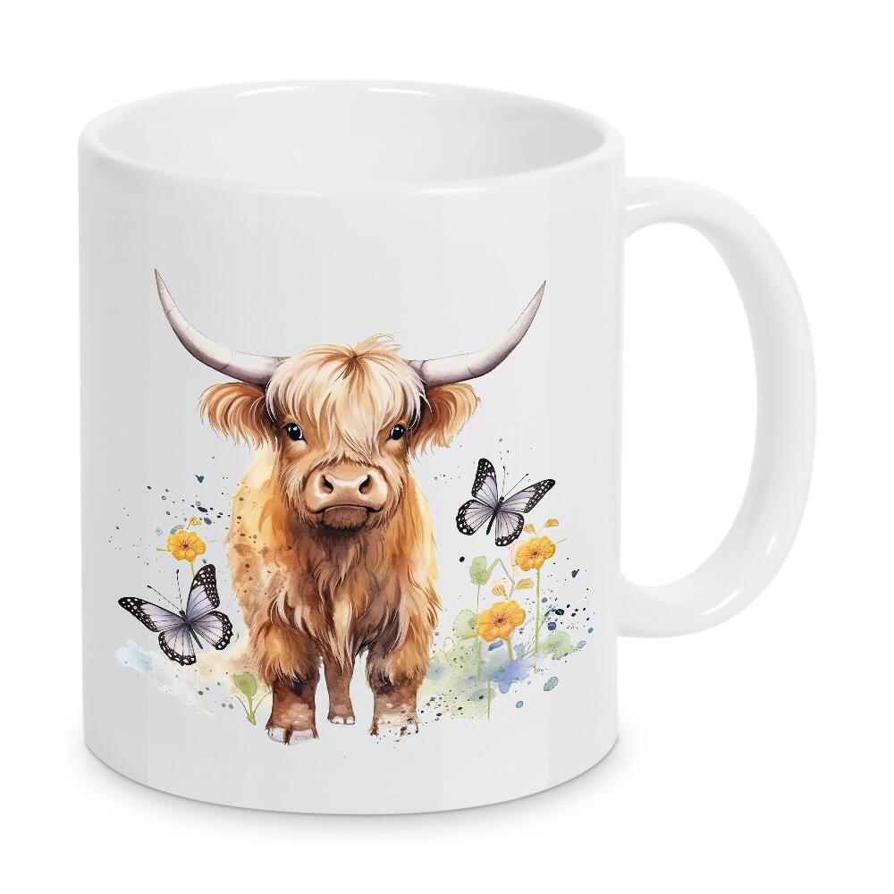 Tasse "Hochlandkuh C" artboxONE - Natur,Floral,Tiere - Kuh,Rind,Hochland,Käfer,Insekt,Schmetterling,Blumen,Blumen