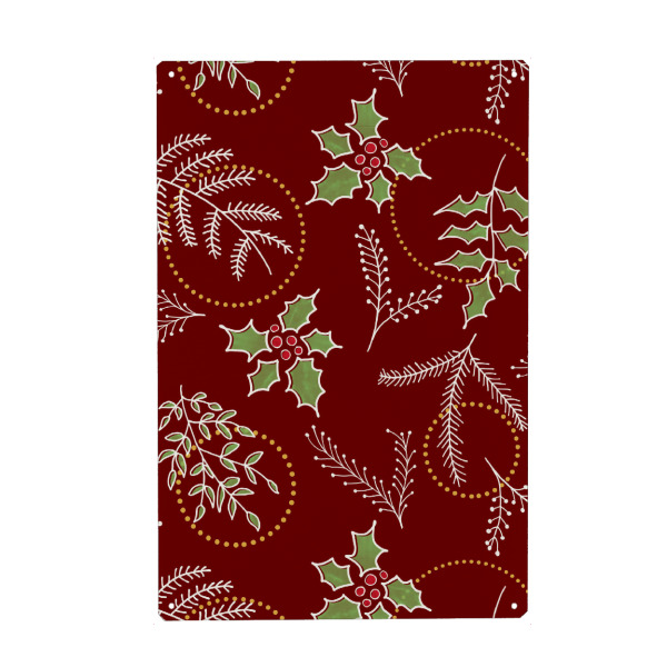 Metall Poster "Classic Xmas" artboxONE - Weihnachten - Pattern,Winter plant,Winter berry - Blechschild