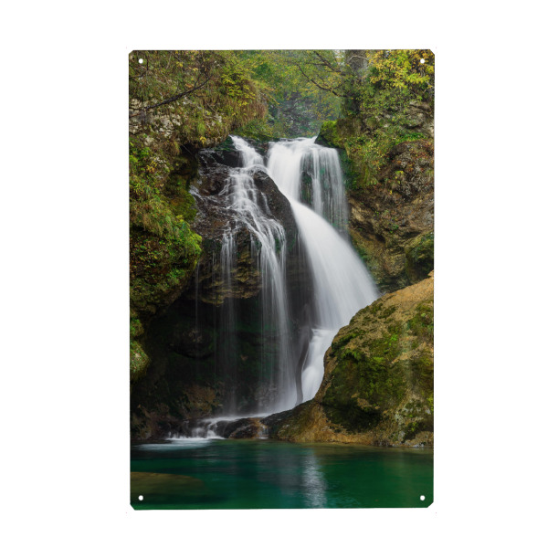 Holzbild "Wasserfall Šum in Slowenien" artboxONE - Natur,Reise / Länder - Wasserfall,See,Natur