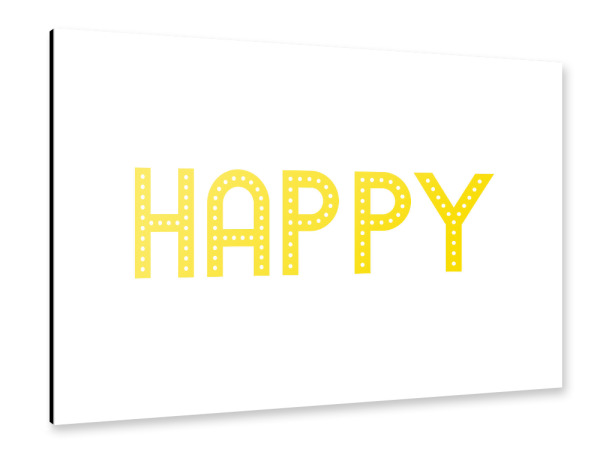 Alu-Dibond "HAPPY yellow" 30x20 cm artboxONE