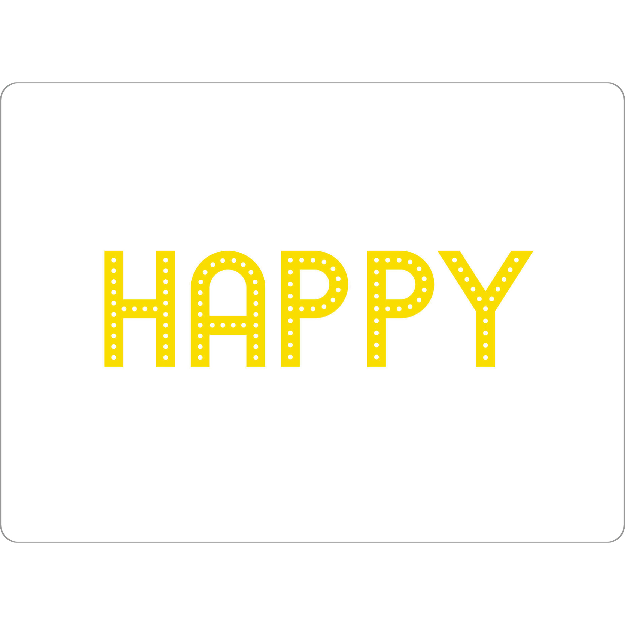 Tischset "HAPPY yellow" artboxONE - Typografie,Für Kinder,Musik,Liebe,Für Mama,Für Papa,Festivals - Happy,Positive - Bild happy