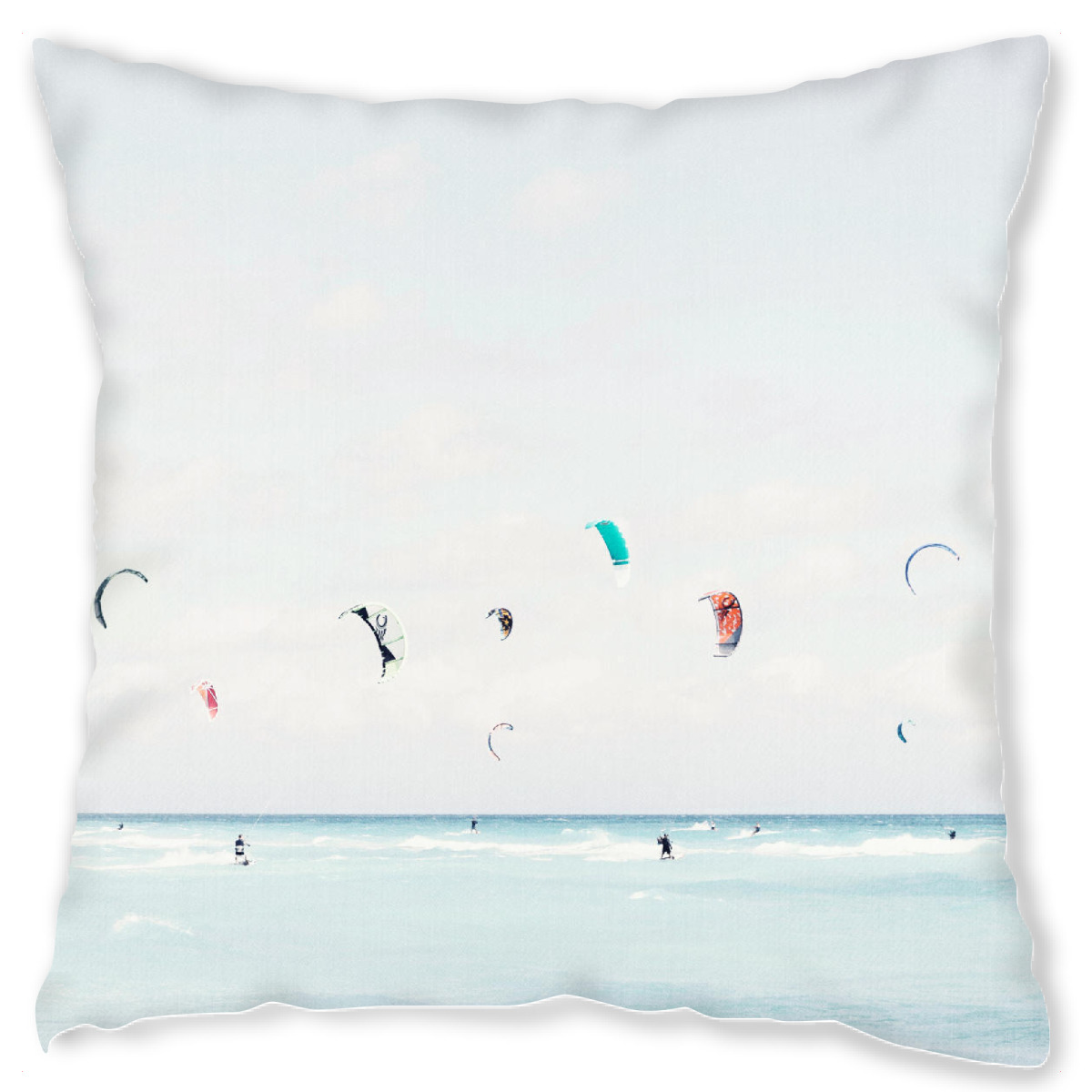 Design-Kissen "Kite Surfing" artboxONE - Reise / Strand und Meer,Sport / Sommerspiele,Stߤdte / Los Angeles - Beach,Sea,Ocean,Kite,Surf,Summer,Waves