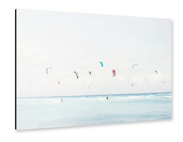 Alu-Dibond "Kite Surfing" 30x20 cm artboxONE
