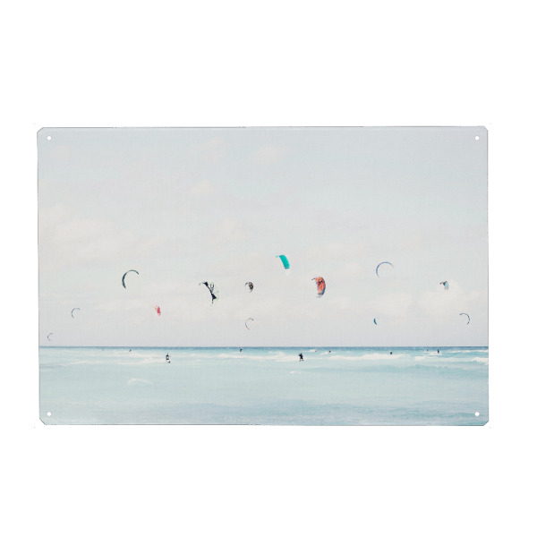 Holzbild "Kite Surfing" artboxONE - Reise / Strand und Meer,Sport / Sommerspiele,Städte / Los Angeles - Beach,Sea,Ocean,Kite,Surf,Summer,Waves