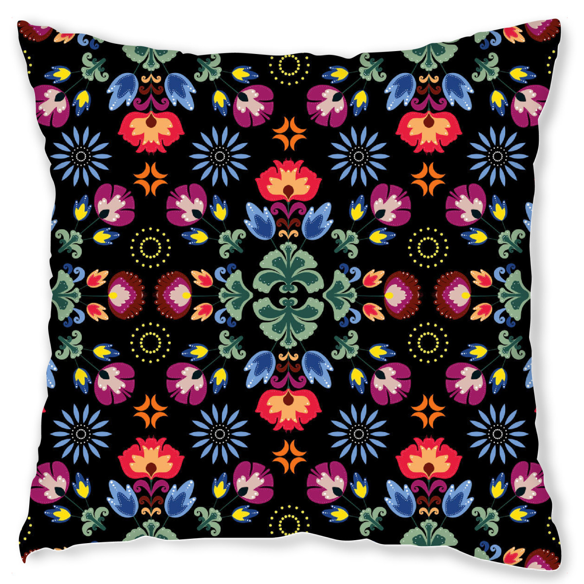 Design-Kissen "Fiesta Folk Black" artboxONE - Floral - Ornament,Traditional,Flowers