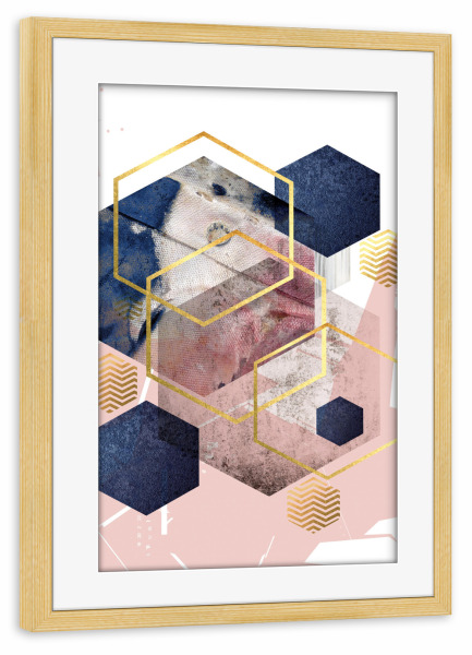 Poster mit Rahmen kiefer "Geometric Sublimity" artboxONE - Abstrakt,Geometrie - Hexagon,Geometry,Geo,Abstract