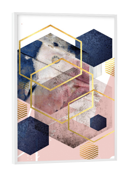 Poster mit weißem Rahmen "Geometric Sublimity" artboxONE - Abstrakt,Geometrie - Hexagon,Geometry,Geo,Abstract