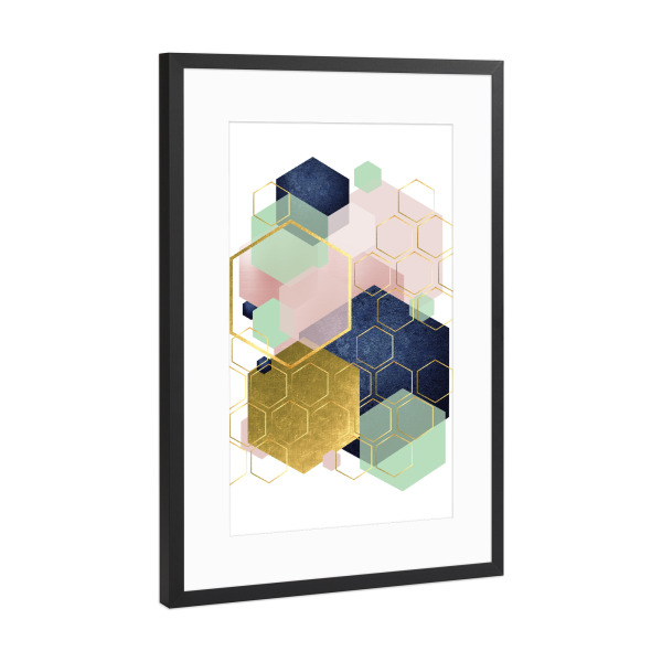 Poster mit Rahmen Schwarz (Metallic) "Geometric Ideal" artboxONE - Abstrakt,Geometrie - Geometry,Geo,Abstract