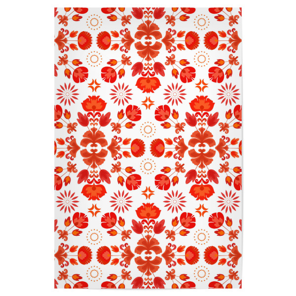 Poster 30x20 cm "Fiesta Folk Red" artboxONE - Floral - Ornament,Traditional,Flowers