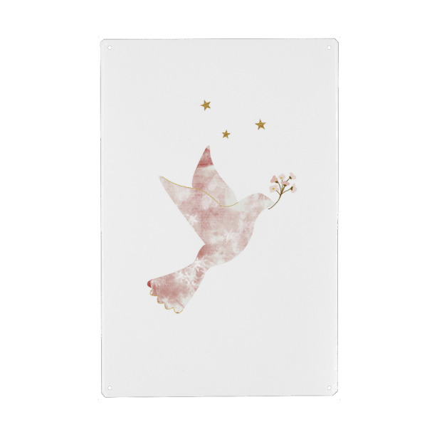 Holzbild "Taube mit Sternchen" artboxONE - Für Kinder,Tiere - Taube,Friedenstaube,Vogel