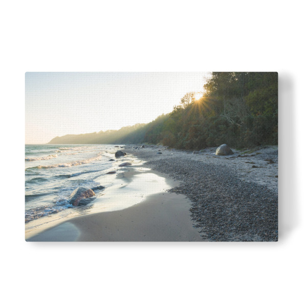 Leinwandbild "Sonnenaufgang am Meer" artboxONE - Natur - Ostsee,Küste,Nordstrand,Rügen,Meer,Strand