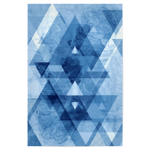 Poster 30x20 cm "Geometrical Blue" artboxONE - Abstrakt,Geometrie - Geometrical,Geometric,Abstract,Triangle