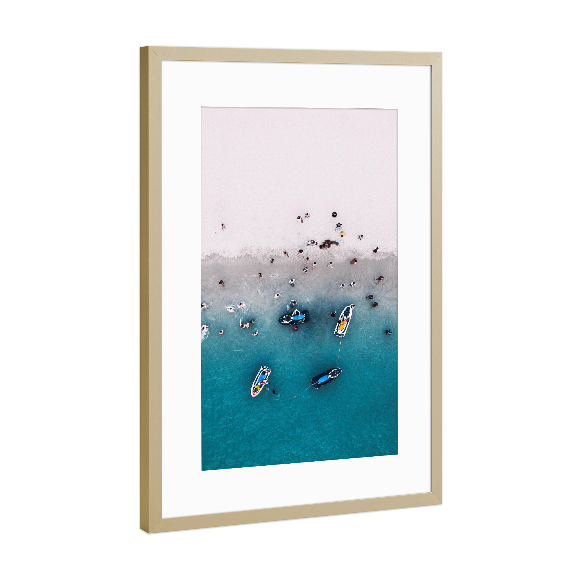 Poster mit Rahmen Gold "Ocean Vibes" artboxONE - Reise / Strand und Meer - Beach,Vacation,Sand,Ocean,Sea