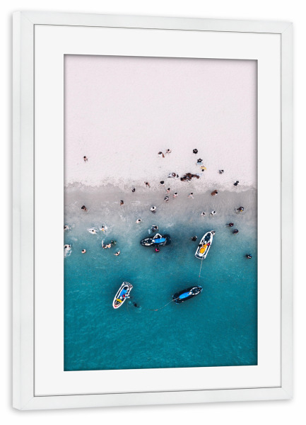 Poster mit Rahmen weiß "Ocean Vibes" artboxONE - Reise / Strand und Meer - Beach,Vacation,Sand,Ocean,Sea