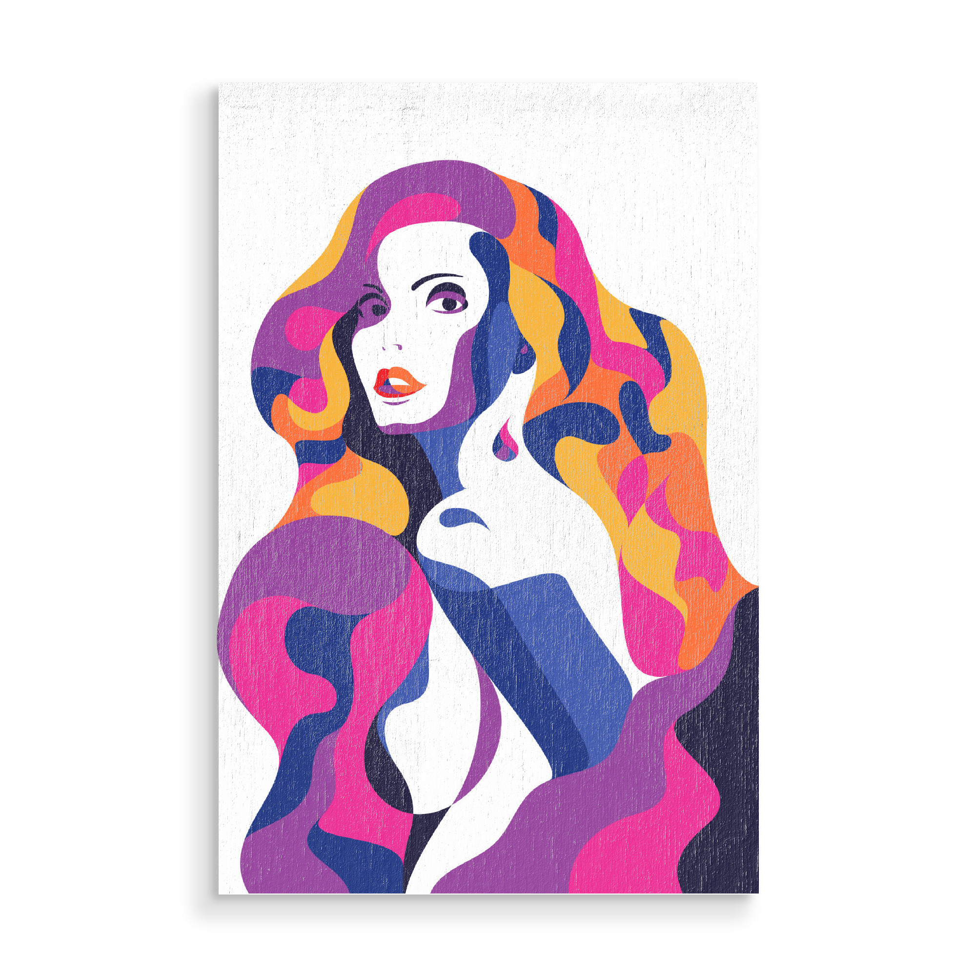 Holzbild "Lady M in color" artboxONE - Fashion - Fashion,Beauty,Woman,Colorful,Lady,Glance