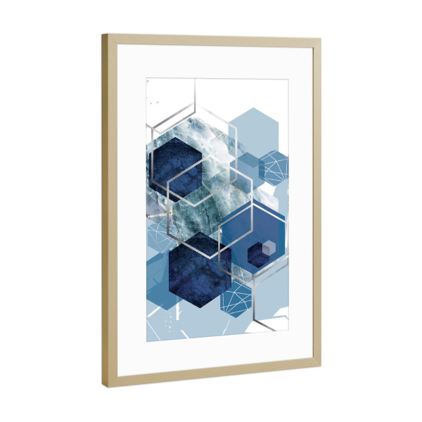 Poster mit Rahmen Gold "Geometric Complex" artboxONE - Abstrakt,Geometrie
