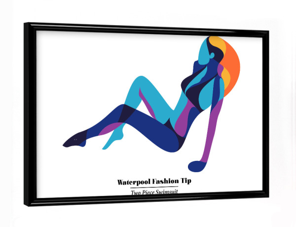 Poster mit schwarzem Rahmen "Waterpool Fashion Tip" artboxONE - Fashion - Swimwear,Swimsuit,Fashion,Style,Minimal,Waterpool