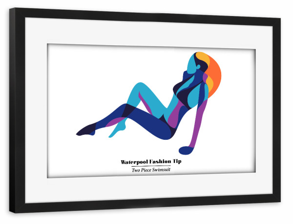 Poster mit Rahmen schwarz "Waterpool Fashion Tip" artboxONE - Fashion - Swimwear,Swimsuit,Fashion,Style,Minimal,Waterpool