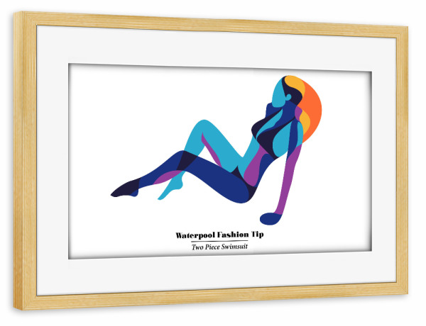 Poster mit Rahmen kiefer "Waterpool Fashion Tip" artboxONE - Fashion - Swimwear,Swimsuit,Fashion,Style,Minimal,Waterpool