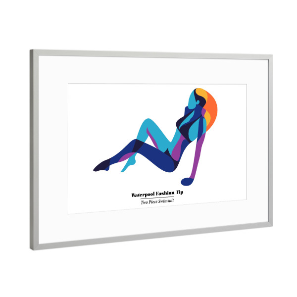 Poster mit Rahmen Silber "Waterpool Fashion Tip" artboxONE - Fashion - Swimwear,Swimsuit,Fashion,Style,Minimal,Waterpool