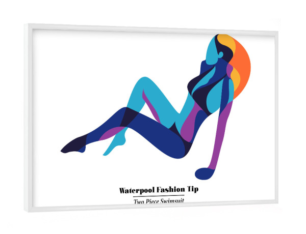 Poster mit weißem Rahmen "Waterpool Fashion Tip" artboxONE - Fashion - Swimwear,Swimsuit,Fashion,Style,Minimal,Waterpool
