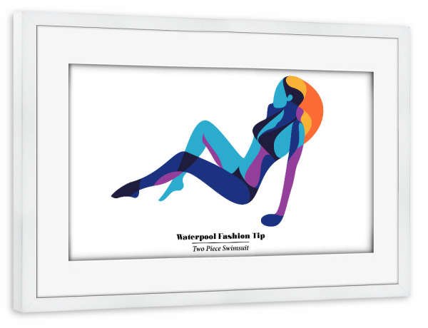 Poster mit Rahmen weiß "Waterpool Fashion Tip" artboxONE - Fashion - Swimwear,Swimsuit,Fashion,Style,Minimal,Waterpool