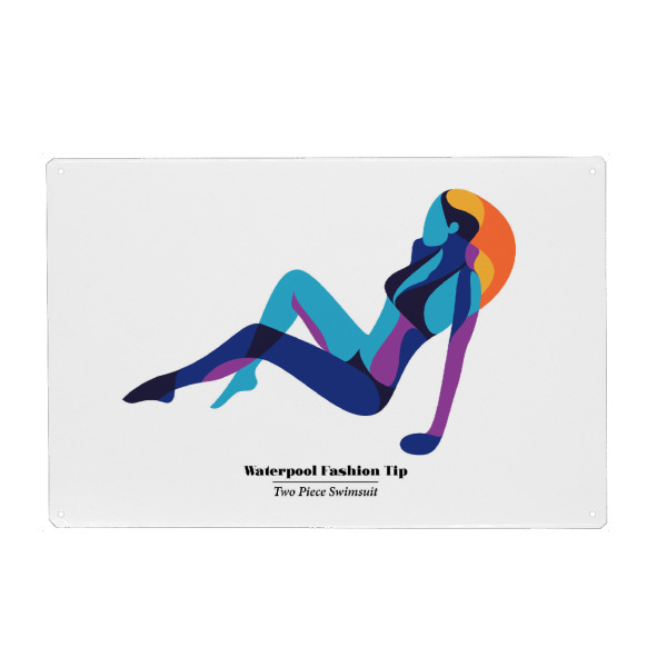 Metall Poster "Waterpool Fashion Tip" artboxONE - Fashion - Swimwear,Swimsuit,Fashion,Style,Minimal,Waterpool - Blechschild