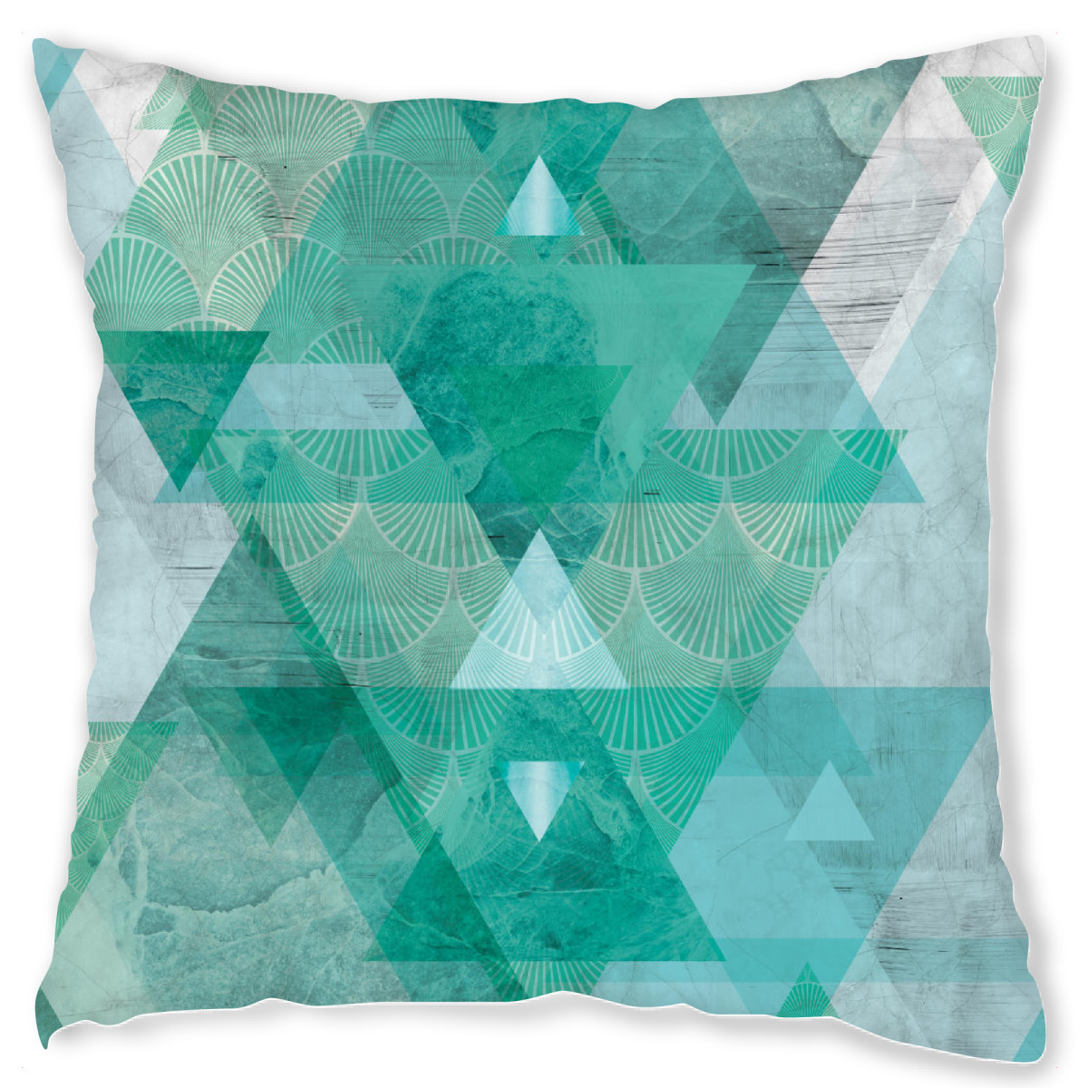 Design-Kissen "Geometrical Aqua" artboxONE - Abstrakt,Geometrie - Triangle,Geo,Geometry,Abstract