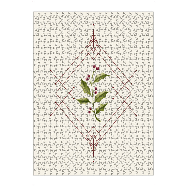 Puzzle Ravensburger "Minimal Holly Jolly" artboxONE - Weihnachten - Geometric,Winter berry,Mistletoe - Bild geometric