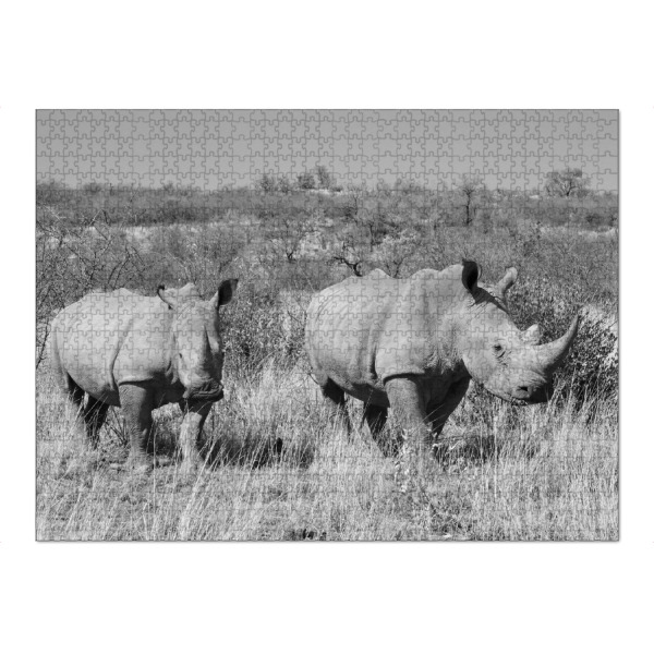 Puzzle Ravensburger "Rettet die Nashörner" artboxONE - Tiere,Schwarzweiß,Reise / Afrika - Nashorn,Afrika - Bild nashorn