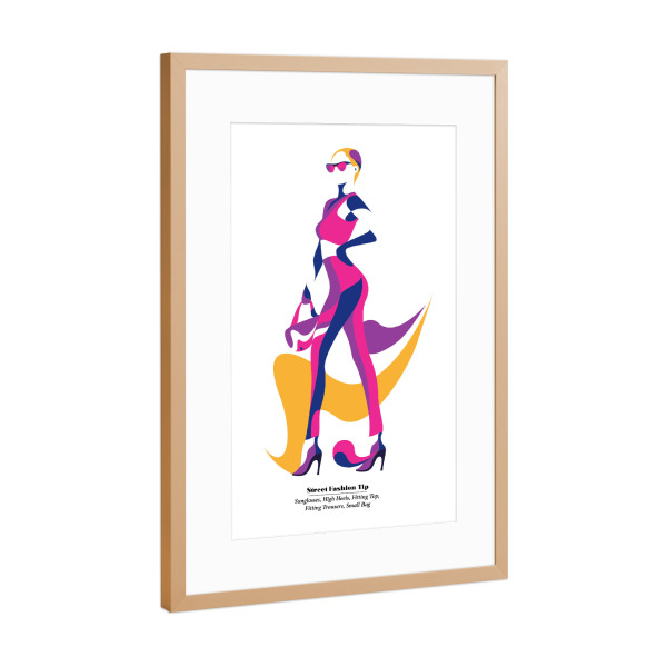 Poster mit Rahmen Kupfer "Street Fashion Tip" artboxONE - Fashion - Woman,Fashion,Style,Bag,Sunglasses,Outfit,Clothes,Shopping