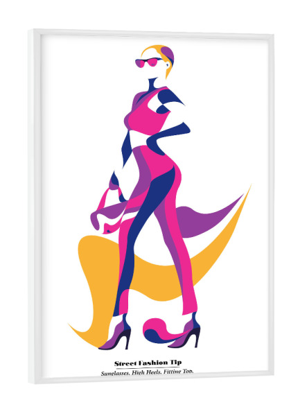 Poster mit weißem Rahmen "Street Fashion Tip" artboxONE - Fashion - Woman,Fashion,Style,Bag,Sunglasses,Outfit,Clothes,Shopping